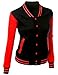 Xpril Women's Stylish Color Contrast Long Sleeves Varsity Jacket