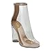 X2B FG97 Women's Ankle High Peep Toe Lucite Heel Bootie Sandals