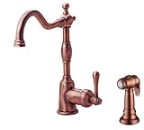 Danze D401157AC Opulence Single Handle Kitchen Faucet with Side Spray, Antique Copper