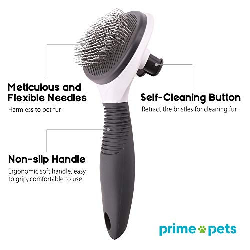 Dog Brush, Self Cleaning Slicker Brush for Dogs and Cats, Pet Dog Grooming Brush, Effectively Reducing Shedding by Up to 95%, Easy to Clean -Professional Pet Grooming Brush Removes Mats, Tangles, and Loose Hair