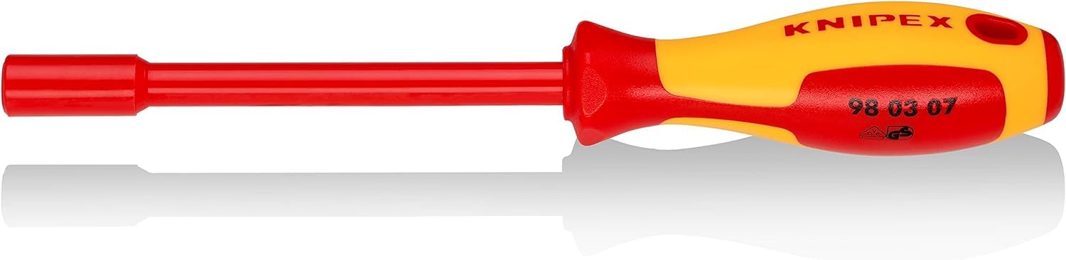 KNIPEX Nut Driver with Screwdriver Handle Insulated with Multi-Component Grips, VDE-Tested 237 mm, 98 03 07