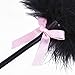 amzcoin Soft Feather and Pu Leather Paddle Whip for Stage Cosplay(Pink Bowknot)