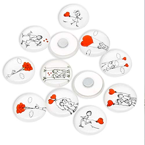 image for Cosylove 12pcs Flower Refrigerator Magnets, Crystal Glass Fridge Magne