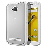 Moto E 2nd Gen Case - Poetic [Affinity Series] Moto E 2nd Gen Case - [TPU Grip Bumper] [Corner Protection] Protective Hybrid Case for Motorola Moto E 2nd Gen (2015) Frost Clear/White (3-Year Manufacturer Warranty From Poetic)