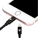 vCharged iPhone Charger Cable 2ft, 2 Pack Apple MFi Certified Lightning Cables Premium Nylon Braided Fast Charging USB Cord for iPhone 14 Pro Max, 13, 12, 11/Mini, XR, XS/Max, X, iPad, Airpods - Black
