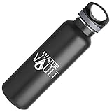 WaterVault K2 - Double Wall Vacuum Insulated 18/8 Stainless Steel Water Bottle - 20 Ounce - Black Matte