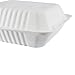 Houseables Takeout Containers, to Go Box, Restaurant Take Out Food Container, 100 Pack, White, 8x8 Inch, 100% Disposable, Clamshell, Biodegradable Boxes, Microwavable Supplies, Eco Friendly