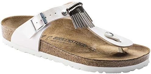 Birkenstock Womens Gizeh Fringe Birko-Flor Patent Sandals