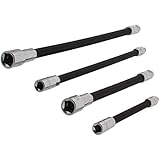 ABN Flexible Socket Extension Cable Flex Bar Ratchet Light Impact Tools 4-Piece Set of 1/4â€ Inch Drive & 3/8â€ Inch Drive