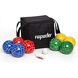 ropoda 90mm Bocce Ball Set with 8 Polyresin Balls, Pallino, Case and Measuring Rope for Backyard/Lawn/Beach/Outdoor, Resin Bocce Ball for Kids Teens Beginners(2 to 8 Players)