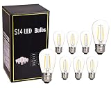 Aplstar 2W S14 LED Dimmable Bulb, for Outdoor String Lights Bulbs Replacement, Edison Vintage Filaments Design, 2700K Warm White, E26 Base, 8Pack,Equal to 20-25W Incandescent Bulbs