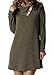 Levaca Womens Long Sleeve Button Deco Neck Loose Casual Tunic Dress Army Green M