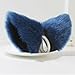 MEXUD Orecchiette Party's Cat Fox Long Fur Ears Anime Neko Costume Hair Clip Cosplay (Deep Blue&Black)