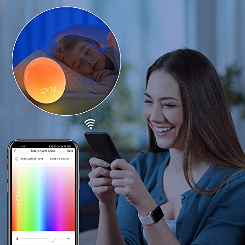Sunrise Wakeup Alarm Clock Bedrooms Sprening Hue Wake Up Light with