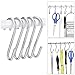 Roontin 30PC S Hooks Silver, Heavy Duty Hangers, Metal Iron Hanger S Hooks 30 Pack White - for Hanging Pots and Pans, Coffee Mugs, Utensils, Clothes, Jeans, Towels in Kitchen and Closet Shelf
