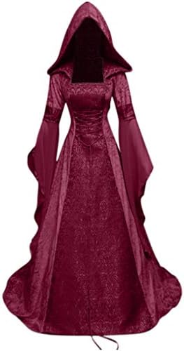 レディース ワンピース 中世期風 Plojuxi ゴシック ガウン ヨーロッパレトロ系 お姫様 貴族風 ワンピース 舞台 ドレス 制服 セクシー 深い Vネック ヴィンテージ パーティー お女王様 ロングドレス 舞台衣装 コスプレ衣装 ハロウィン コスチューム B07ymwbnpp 1 101円