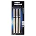 Uni-Ball Deluxe Rollerball Stick Pens, Fine Point 0.7mm, Black Ink, Champagne Gold Barrel, Pack of 3