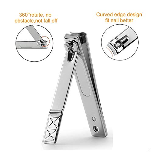 Cuticle Trimmer Nippers Pusher Manicure Tools Set, BUVE Professional Nail Cutter Cuticle Gel Polish Remove Art Nail Clippers File Kit for Fingernails and Toenails,Stainless Steel,Travel, Gift