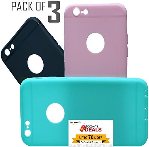 AKON INDIA Soft Rubber Back Cover for Apple iPhone 5s/5/SE (Baby Pink/Green/Black) - Pack of 3