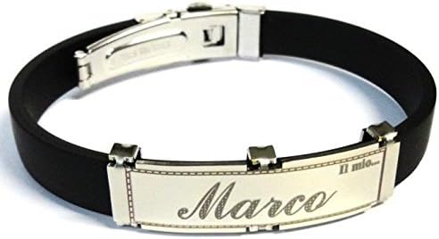 UMBERTO CAUCCIU'AND STAINLESS STEEL BRACELET WITH NAME-MY NAME WORKED LASER-IN-BOX-MADE IN ITALY