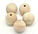 PEPPERLONELY Brand 30PC Natural Color Round Wood Spacer Beads 25mm(1 Inch)