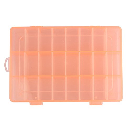 Fan-Ling 1pcs Adjustable 24 Compartment Plastic Storage Box,Jewelry Earring Case Organizer,Jewelry Beads Pills Nail Art Tips Storage Box,Plastic Storage Containers Holder, Portable&Durable (A) - Thumbnail 2