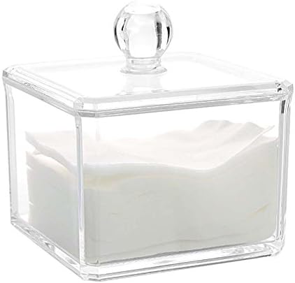 Xuxuou Cotton Bud Holder Dispenser Swabs Dispenser Holder, Acrylic Makeup Organizers Cotton Pads Holder Box Cosmetic Dispenser Storage tank