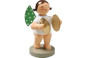 WENDT & KUHN Handpainted Wooden Grunhainichen Angel with Cymbals