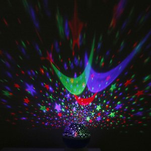 Sun And Star Lighting Lamp 4 LED Bead 360 Degree Romantic Room Rotating Cosmos Star Projector With 59 Inch USB Cable, Light Lamp Starry Moon Sky Night Projector Kid Bedroom Lamp for Christmas (Blue)