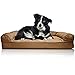Furhaven Orthopedic Dog Bed for Large/Medium Dogs w/ Removable Bolsters & Washable Cover, For Dogs Up to 55 lbs - Quilted Sofa - Toasted Brown, Large