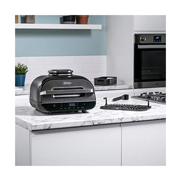 Ninja Foodi MAX Health Grill and Air Fryer [AG551UK], 3.8 L, Grey/Silver