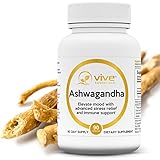 Vive Essentials Ashwagandha (90 Pills) - Powder Root Extract Benefit Capsule 500mg - Supplement Reduces Stress, Anxiety - Boost Energy and Cortisol, Thyroid Support - for Men, Women - 5% Withanolides
