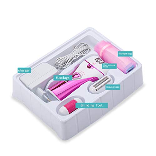 ShepoIseven Multifunctional Electric Lady Epilator Painless Epilator Remover Hair Trimmer,Purple - Thumbnail 2