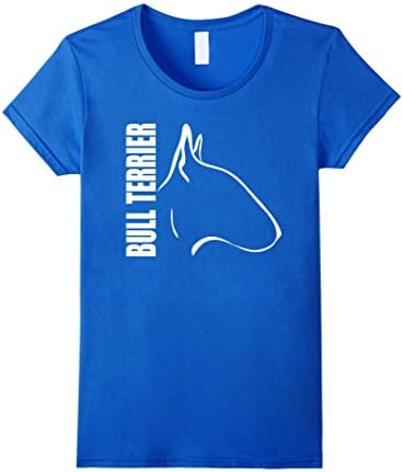 Women's BULL TERRIER profile dog fun TEE Shirt T-Shirt gift Medium Royal Blue