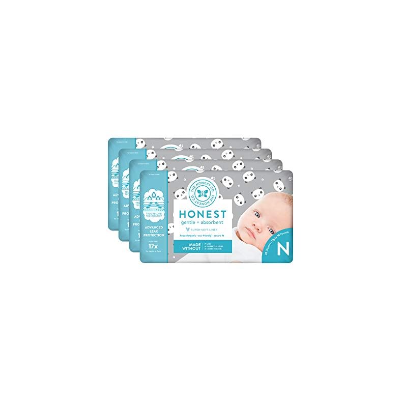 The Honest Company Diapers – Newborn, Size 0 – Pandas Print | TrueAbsorb Technology | Plant-Derived Materials…