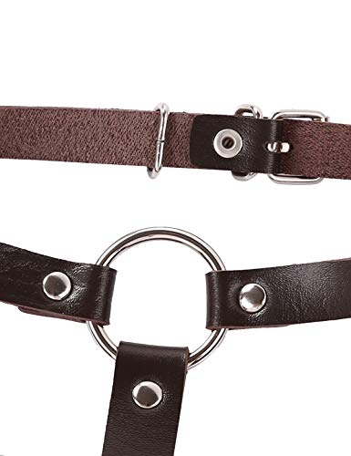 Freebily-Bretelle-Uomo-Vintage-Pelle-Imbracatura-di-Petto-Body-Chest-Harness-Sexy-Ecopelle-Cintura-Regolabile-con-Fibbia-Metallo-Lingerie-Cinghia-in-Cuoio-NeraMarrone
