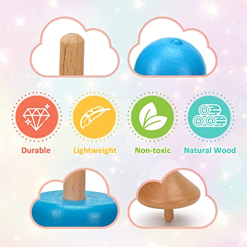 Wooden Spinning Top,Wooden Spinner Toys,Montessori Wooden Toy,Spinning