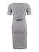 Liu & Qu Women's Maternity Bodycon Ruched Side Dress Casual Short & 3/4 Sleeve Dress for Daily Wearing Or Baby Shower