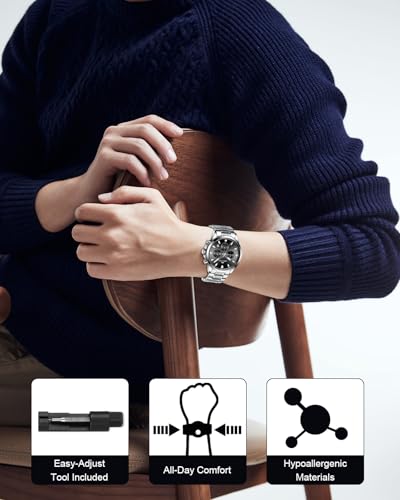 MEGALITH Men's Elegant Wristwatch: Chronograph Waterproof Analogue Watch with Luminous Date – Anniversary Birthday Gift for Formal Business Men