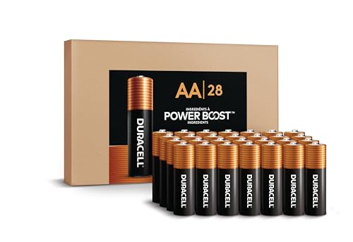 Duracell Coppertop AA Alkaline Batteries with POWER BOOST Ingredients, 28 Count (Pack of 1), Long-Lasting Alkaline, Re-closable for Quick Access and Organized Storage
