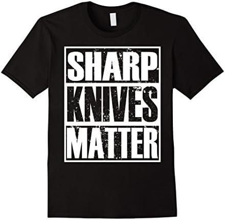 Mens Funny Cook Knife T Shirt, Sharp knives matter T-shirt Medium Black