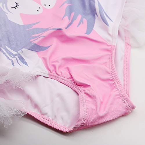 Baby Toddler Girl Unicorn Swimsuit-One Piece Swimwear Infant Toddler Cartoon Sunsuits Bathing Suits for Baby Girls Age1 2 3 4 5 6 7 - Thumbnail 3