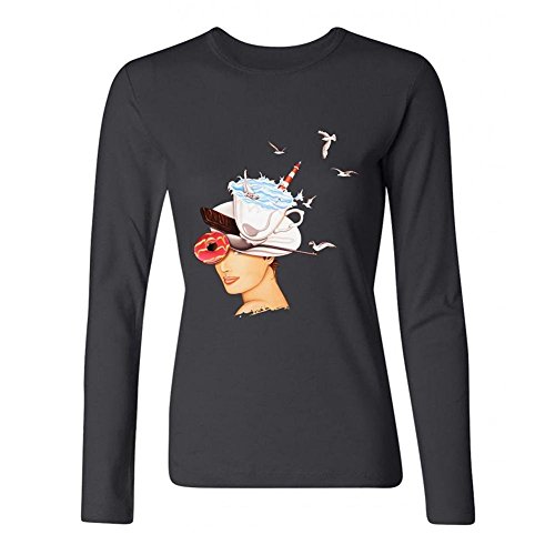 Storm In A Teacup Logo Long-Sleeve Cotton Cool T-Shirt Tommery Womens L