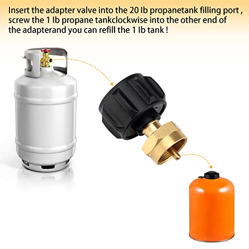FMYNVXU Propane Fill Adapter Propane Gas Cylinder Connector, 20 Lb Tank