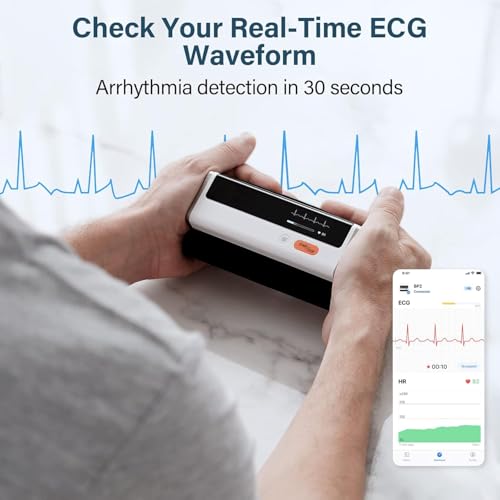 CheckMe Armfit Plus Arm Blood Pressure Monitor with ECG and ECG Report Analysis, Automatic Measurement in 30S, Free APP for Android and iOS, with Multi-User Management and Unlimited Storage
