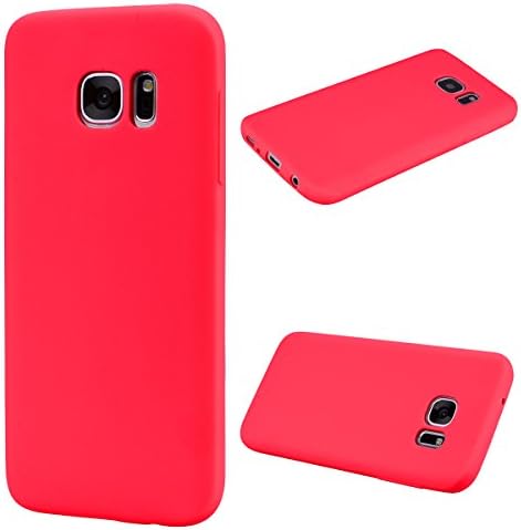 ToDo Samsung Galaxy S6 Edge Case,Ultra Slim Premium Soft TPU Silicone Matte Gel Flexible Lightweight Rubber Durable Back Shockproof Bumper Anti-Scratch Anti-Slip Grip Cover - Red