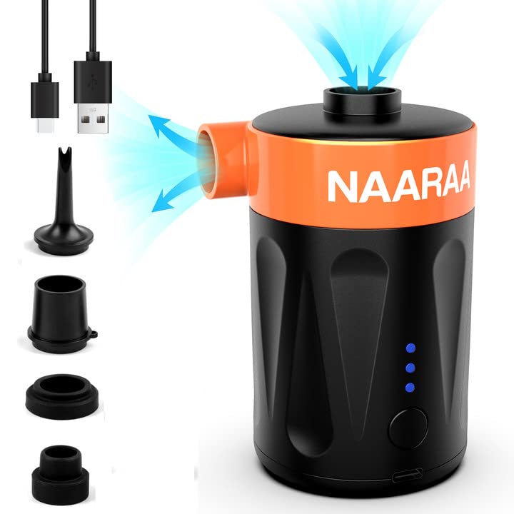 NAARAA Electric Air Pump, 4000mAh USB Rechargeable Battery Air Pump