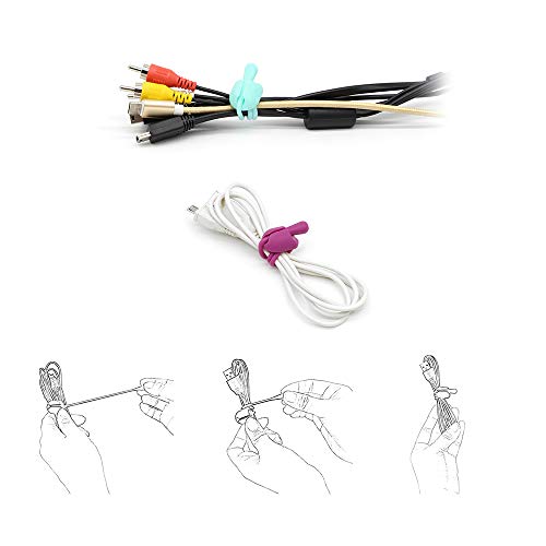 Feleph Reusable Cable Zip Ties, Silicone Cord Ties for Electrical Cords