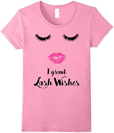 Womens I Grant Lash Wishes Eyelash Makeup Sexy Face T-Shirt Medium Pink