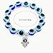 Unijew Blue Beads Evil Eyes Bracelet Hamsa Hand of Fatima for Girl Women Lucky Charm Stretch Bracelets Lucky Charm